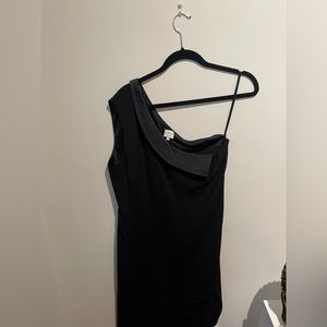 Like New Armani One Shoulder Black Cocktail Dress made in Italy designer dress